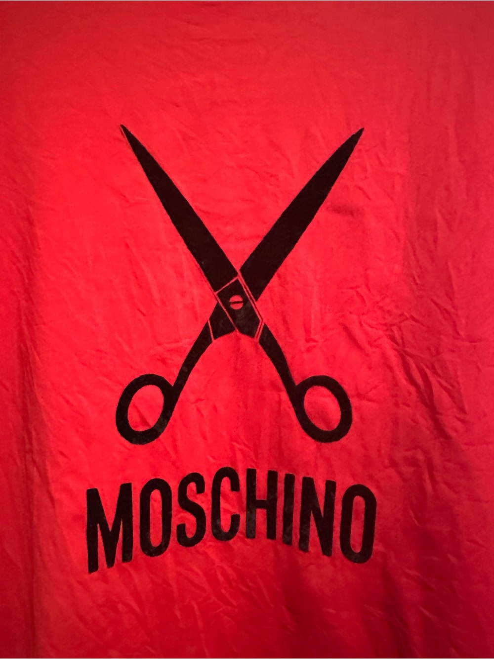 Cheap and Chic Moschino Red Scissors Graphic Long Sleeve Top Italy 42 - Picture 3 of 9